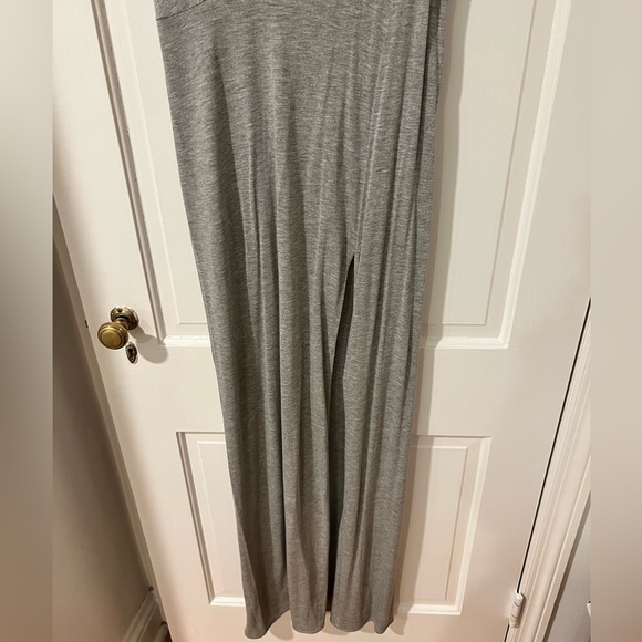 All Saints Long Grey A- symmetrical dress with front slit - Picture 2 of 3